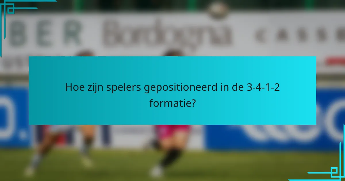 Hoe zijn spelers gepositioneerd in de 3-4-1-2 formatie?