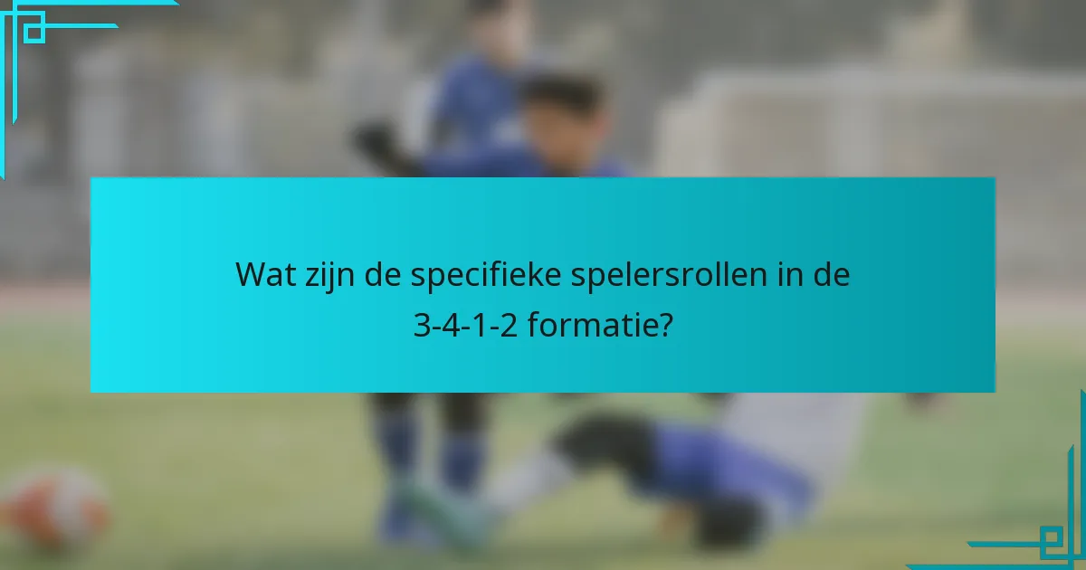 Wat zijn de specifieke spelersrollen in de 3-4-1-2 formatie?